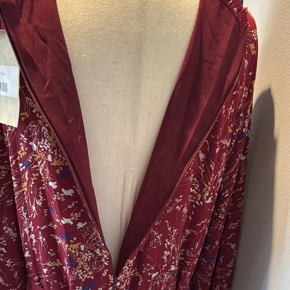 Elegant polyester Floral Long Sleeve floor length maxi Dress NWT XL - Picture 10 of 16